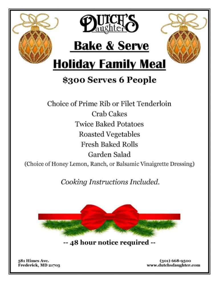 Where to Get Christmas Dinner in Frederick Md (2020) Housewives of